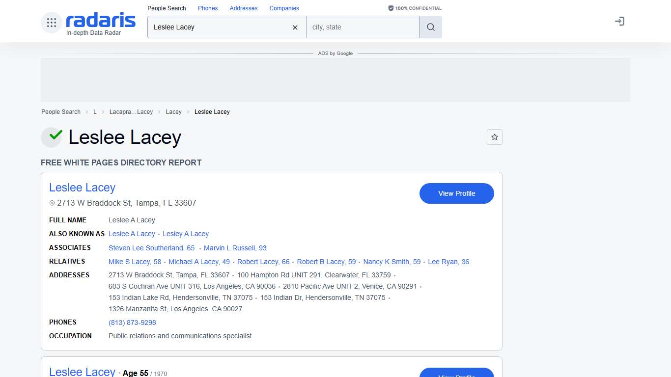 Leslee Lacey - Age, Phone Number, Contact, Address Info, Public Records | Radaris